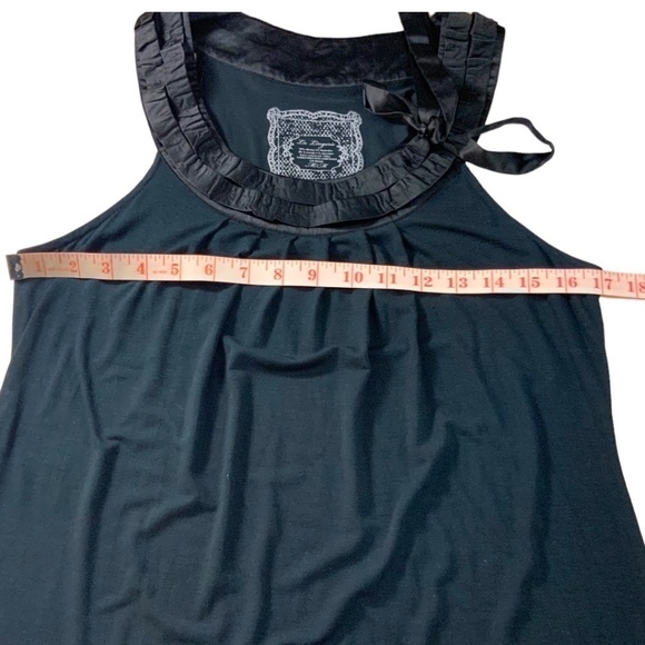 La LINGERIE Modal / Spandex Blend Navy Blue Nightgown Satin Trim & Bow US Sz M - Picture 7 of 9